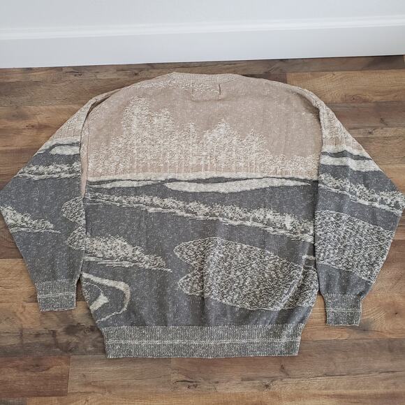 Shenandoah NWT Vintage Golf Sweater Beige & Gray Golf Course Landscape Size XXL - Picture 8 of 8